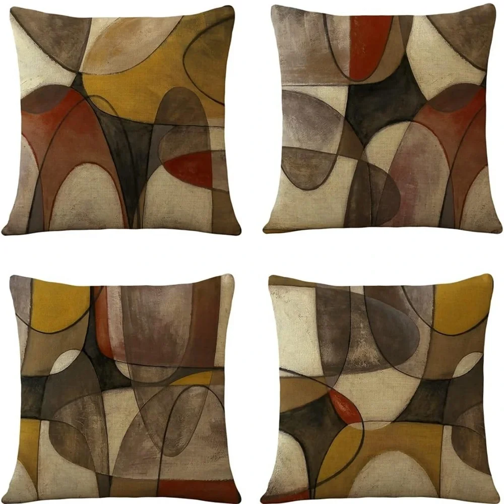 Geometric Abstract 18” Pillow Covers Set of 4 -NEW